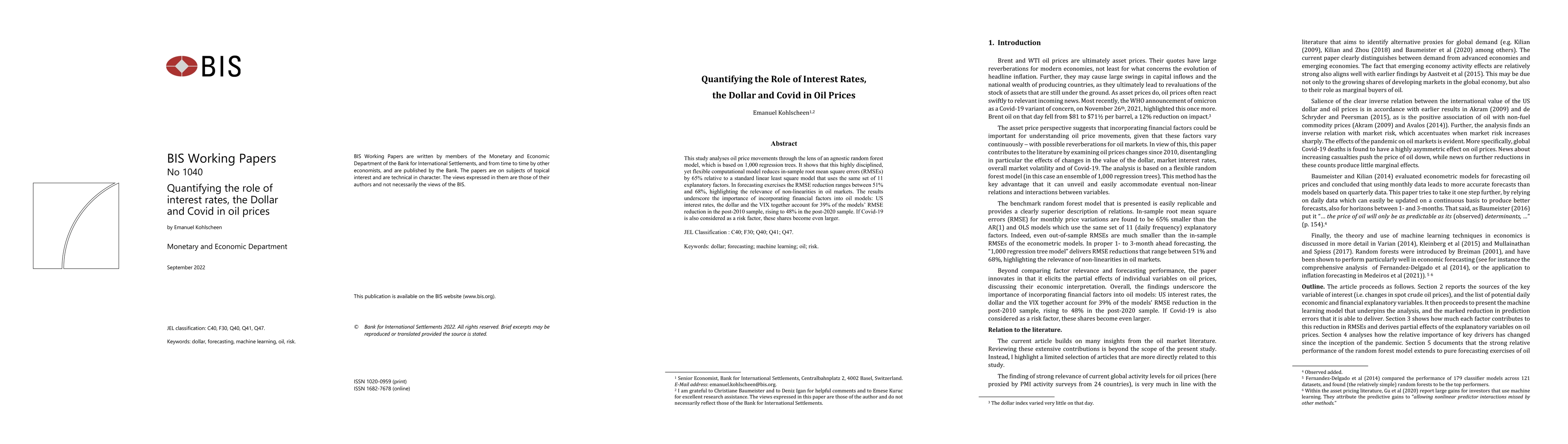 Thumbnail for Quantifying the Role of Interest Rates, the Dollar and Covid in Oil
  Prices