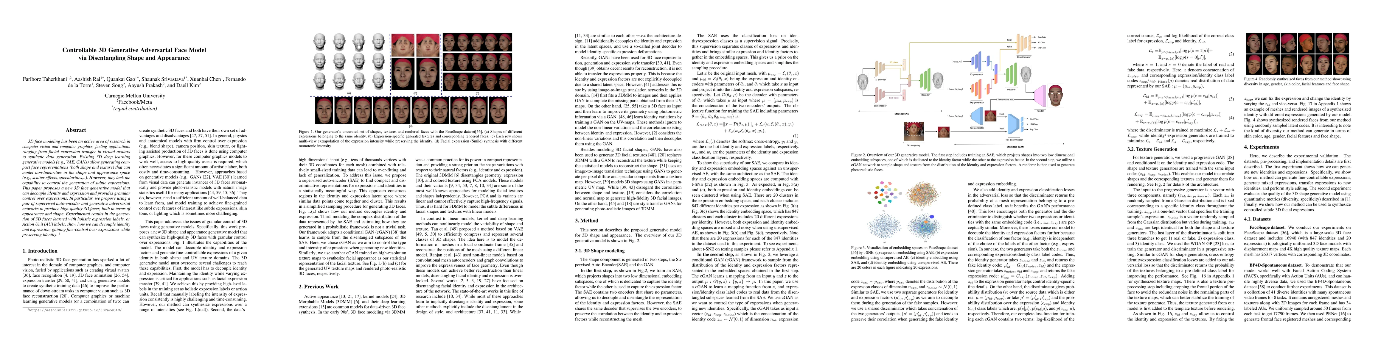 Thumbnail for Controllable 3D Generative Adversarial Face Model via Disentangling
  Shape and Appearance