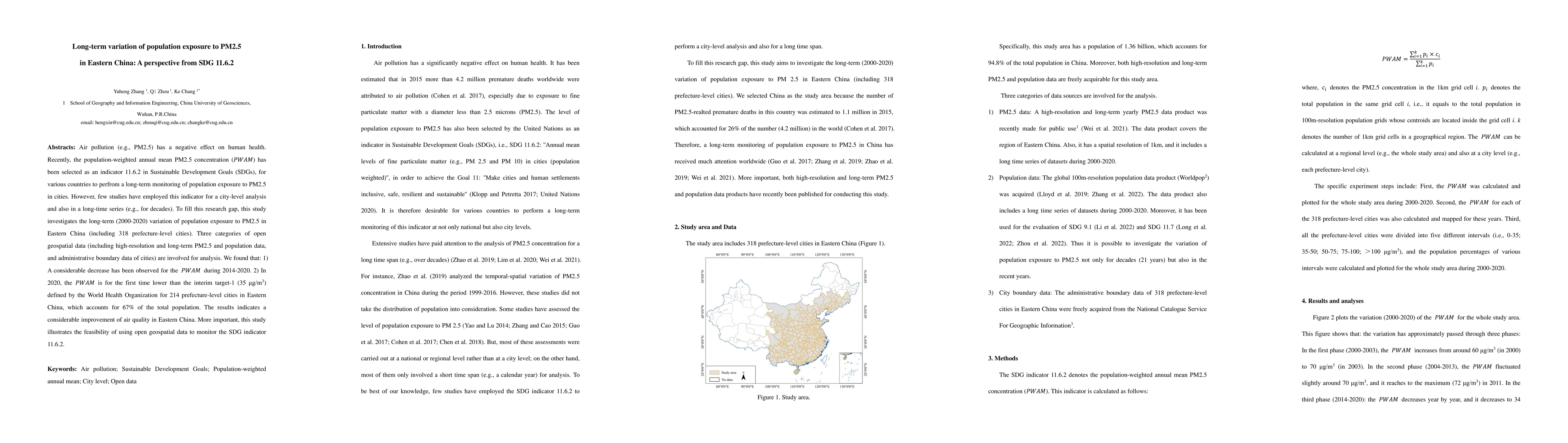 Thumbnail for Long-term variation of population exposure to PM2.5 in Eastern China: A
  perspective from SDG 11.6.2