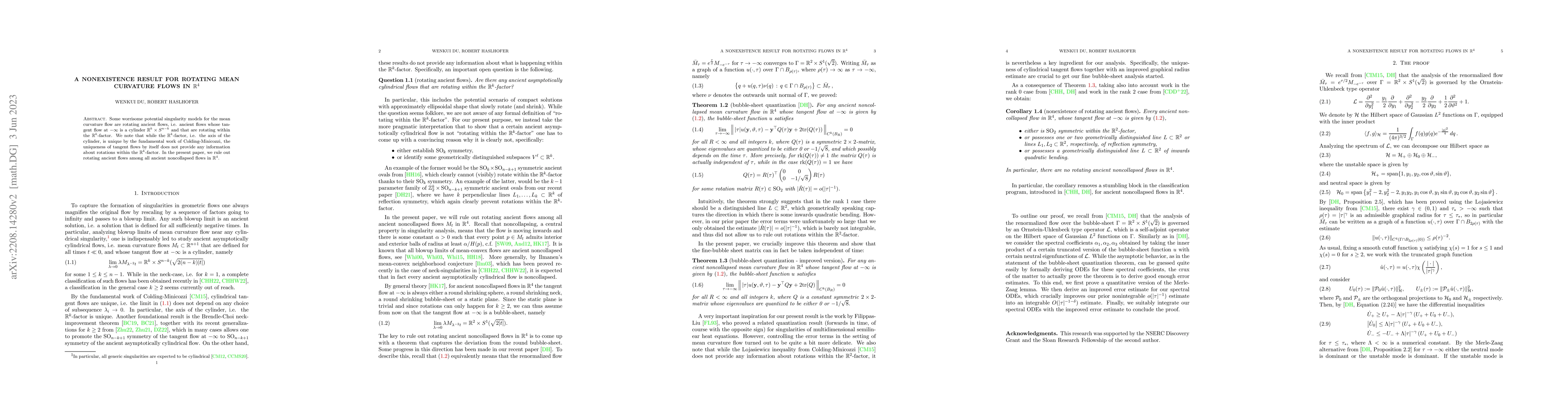Thumbnail for A nonexistence result for rotating mean curvature flows in
  $\mathbb{R}^{4}$