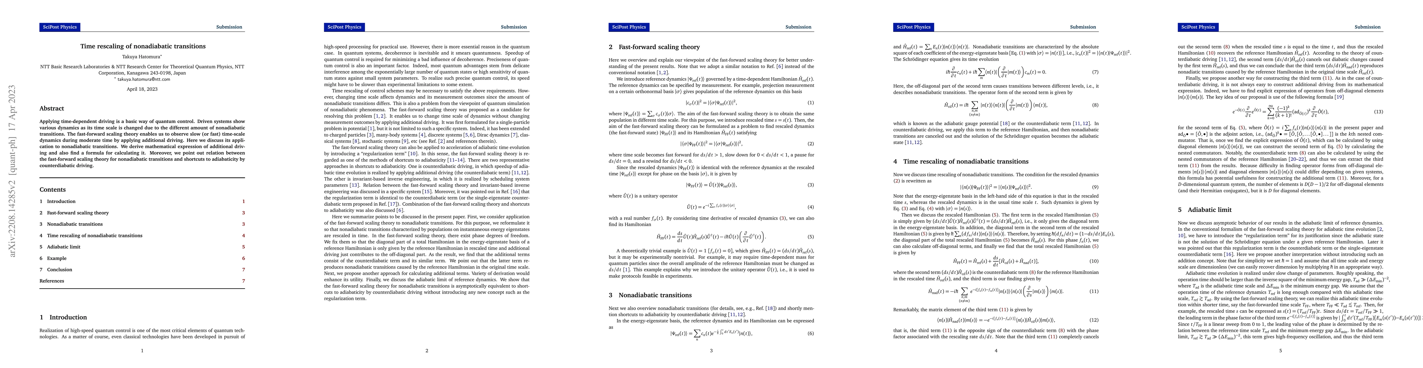 Thumbnail for Time rescaling of nonadiabatic transitions