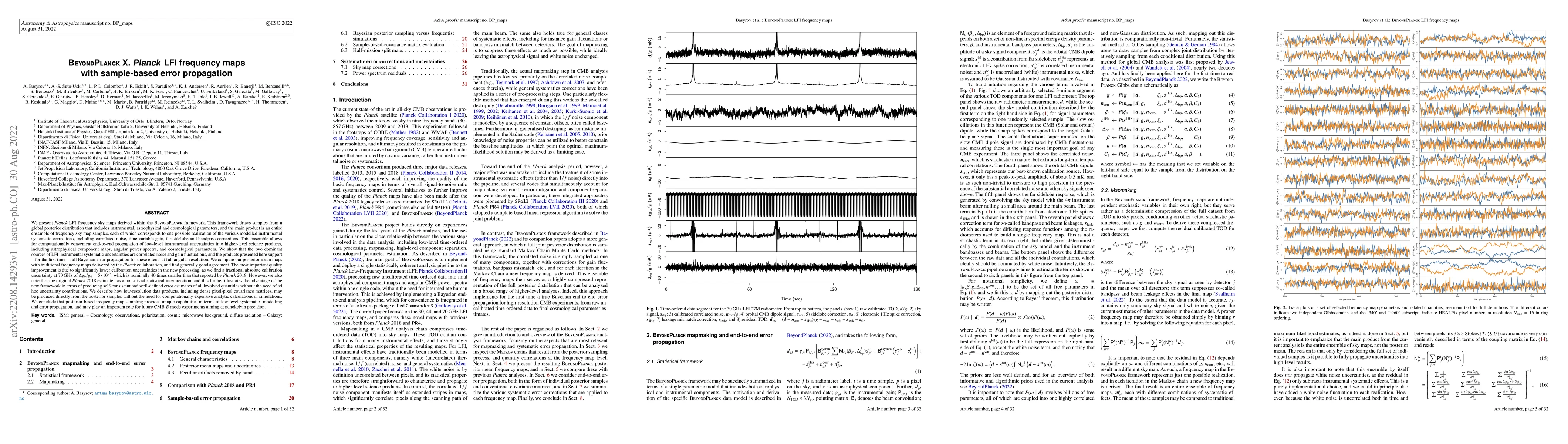 Thumbnail for BeyondPlanck X. Planck LFI frequency maps with sample-based error
  propagation