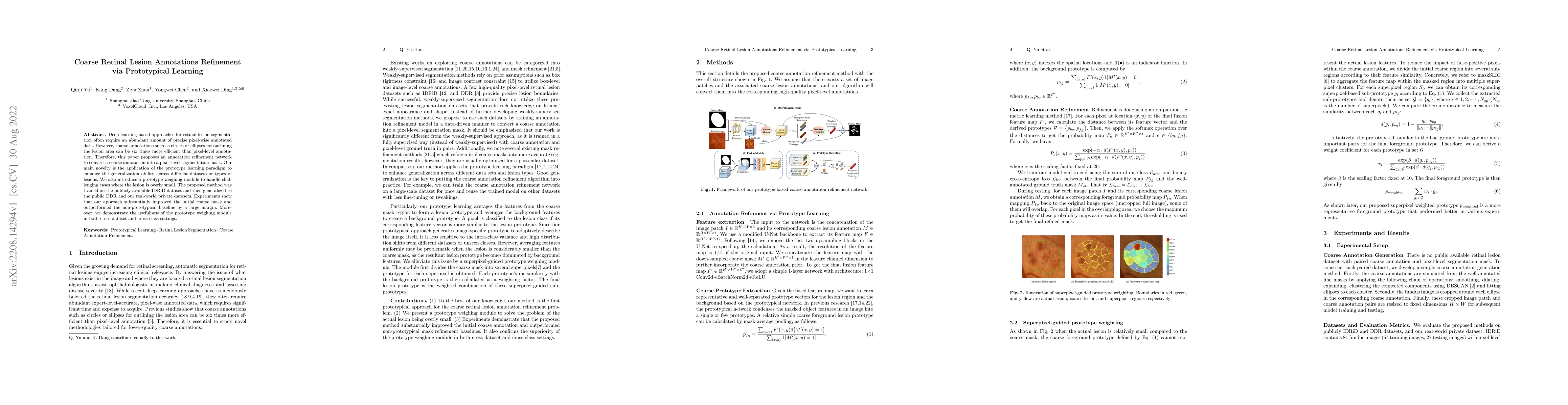Thumbnail for Coarse Retinal Lesion Annotations Refinement via Prototypical Learning