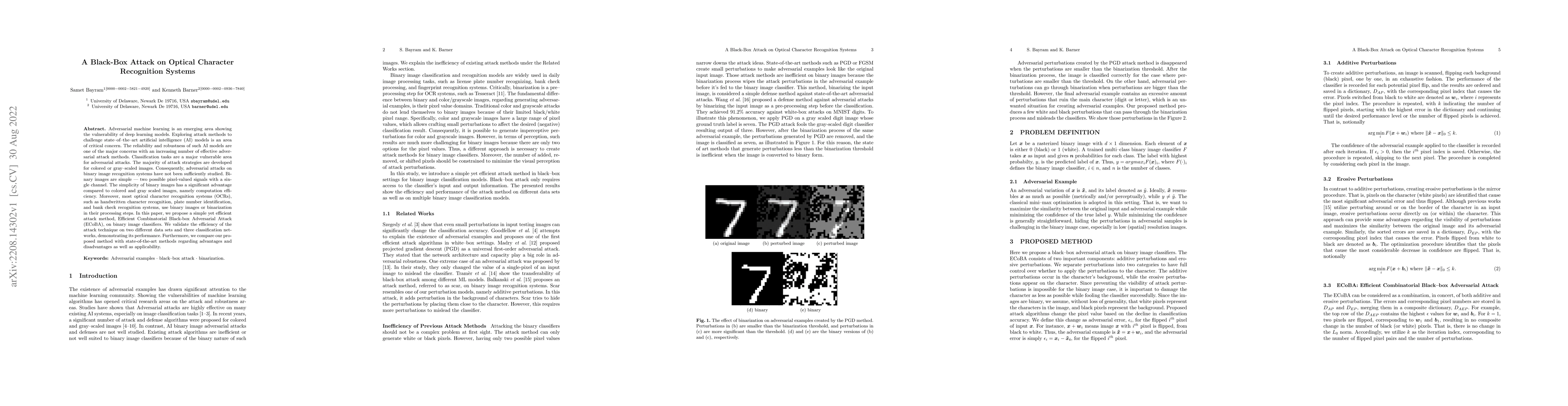 Thumbnail for A Black-Box Attack on Optical Character Recognition Systems