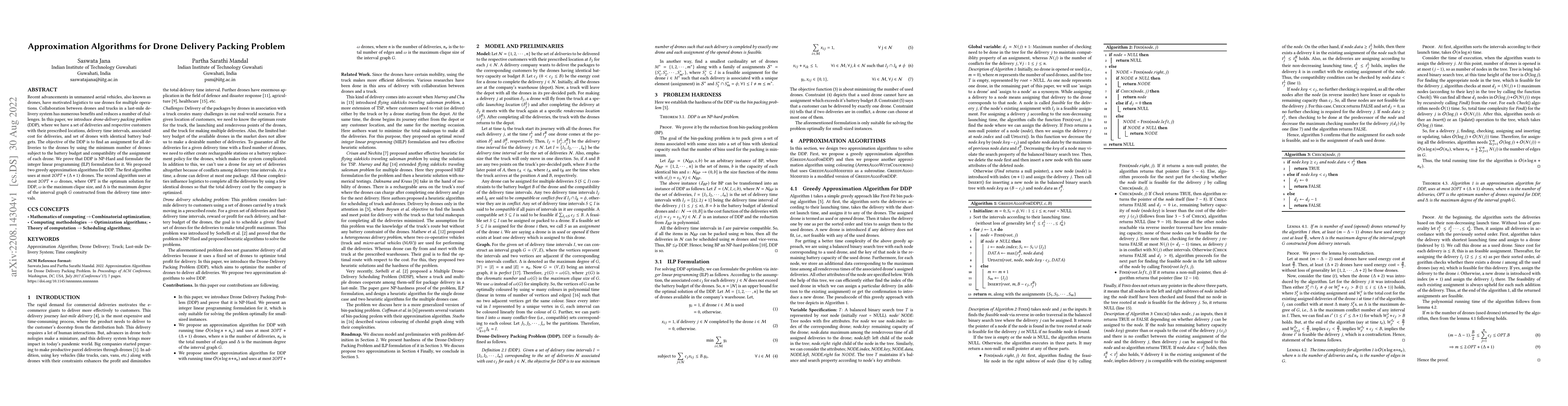 Thumbnail for Approximation Algorithms for Drone Delivery Packing Problem