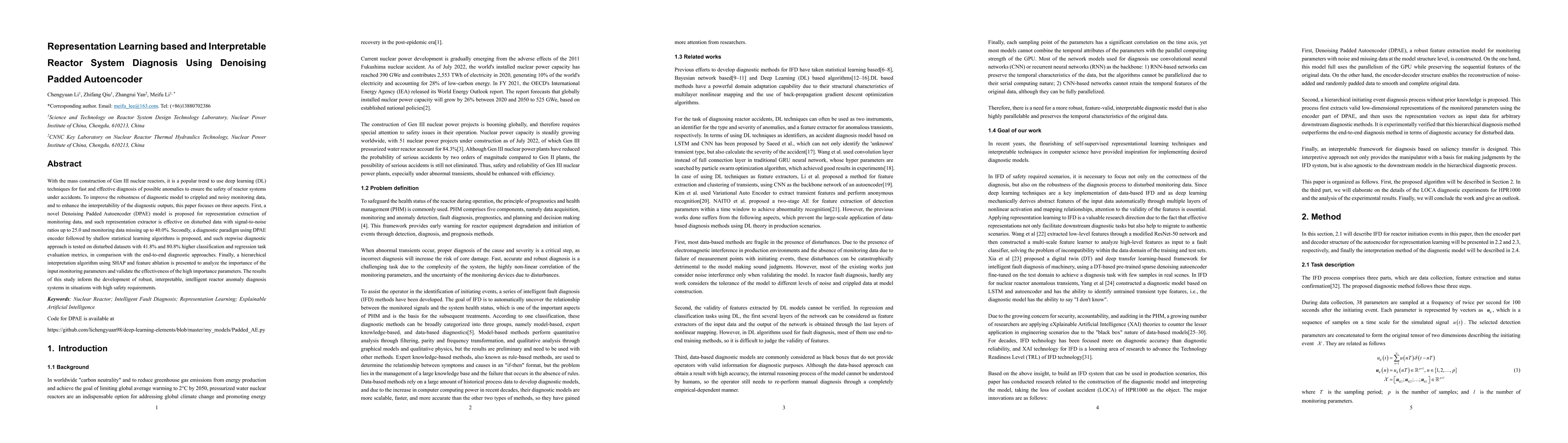 Thumbnail for Representation Learning based and Interpretable Reactor System Diagnosis
  Using Denoising Padded Autoencoder