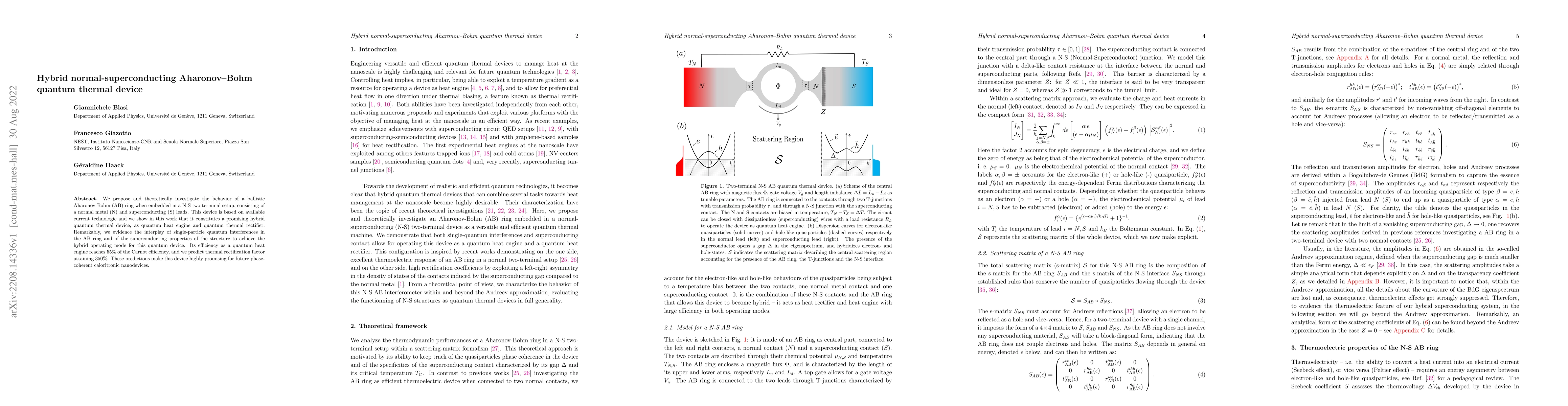 Thumbnail for Hybrid normal-superconducting Aharonov-Bohm quantum thermal device