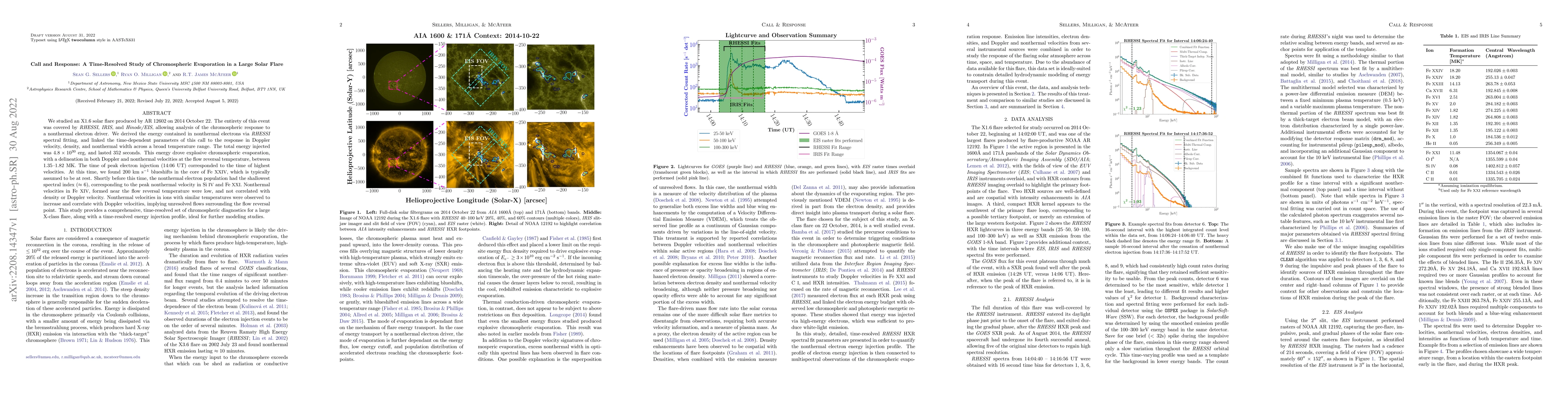 Thumbnail for Call and Response: A Time-Resolved Study of Chromospheric Evaporation in
  a Large Solar Flare