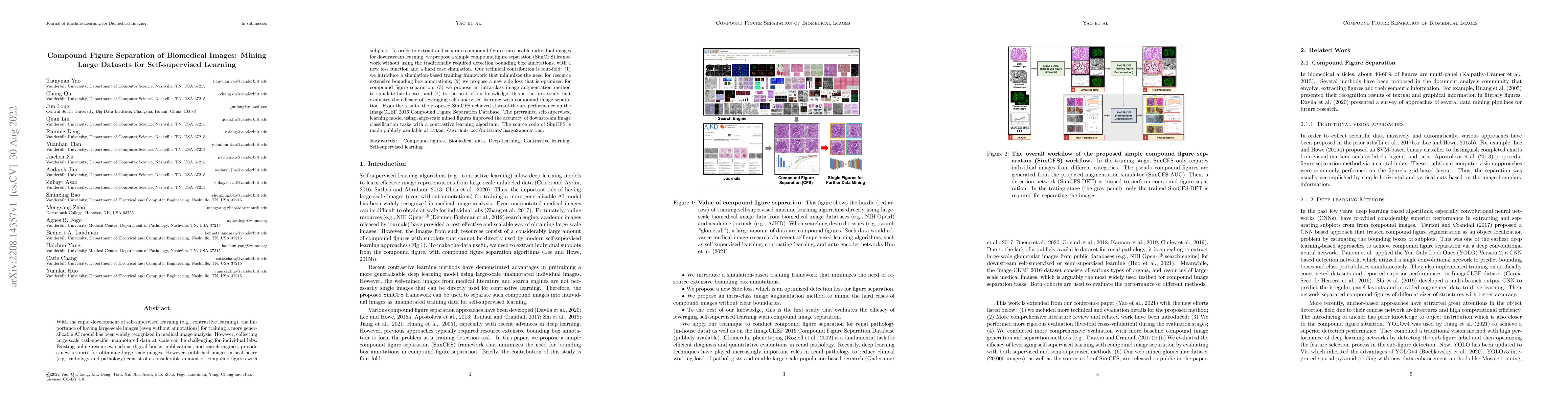 Thumbnail for Compound Figure Separation of Biomedical Images: Mining Large Datasets
  for Self-supervised Learning