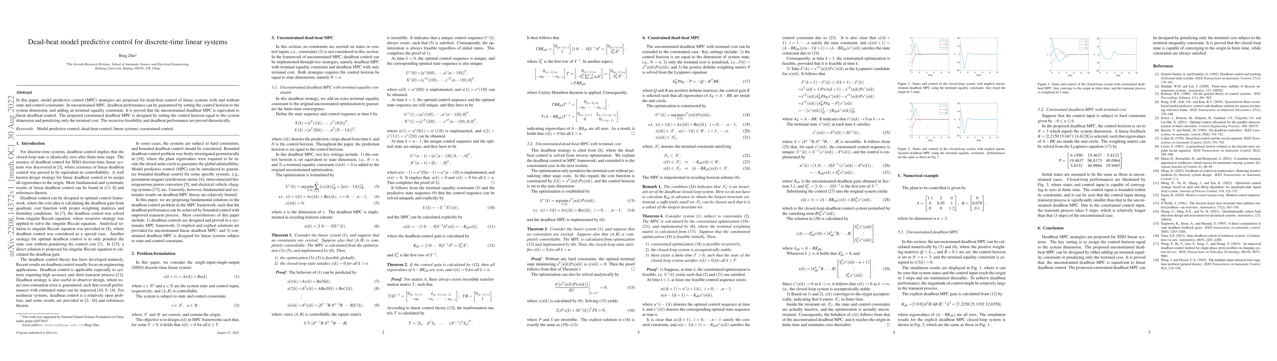 Thumbnail for Dead-beat model predictive control for discrete-time linear systems