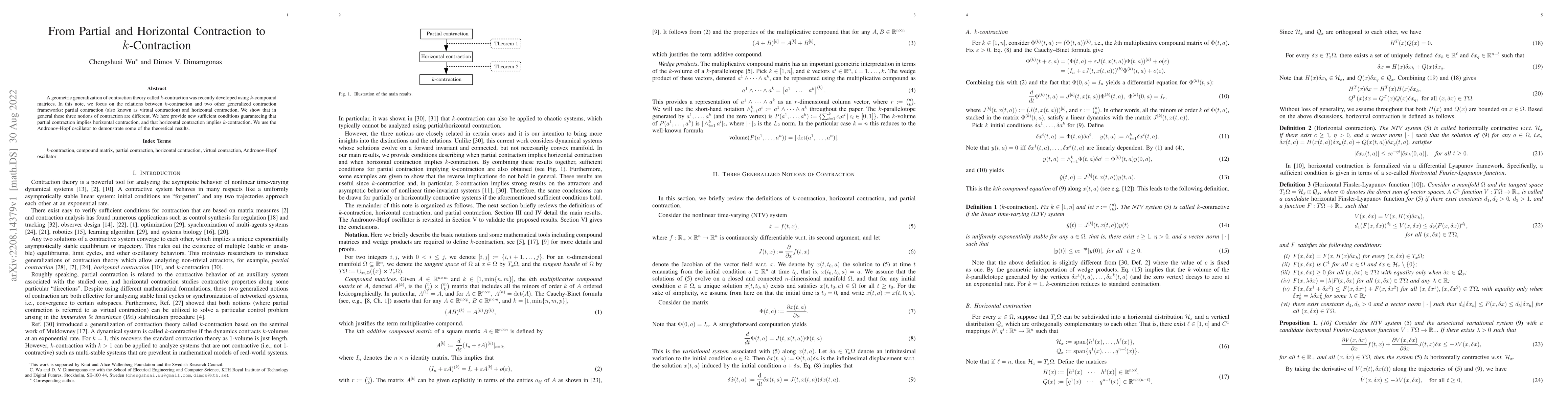Thumbnail for From Partial and Horizontal Contraction to $k$-Contraction