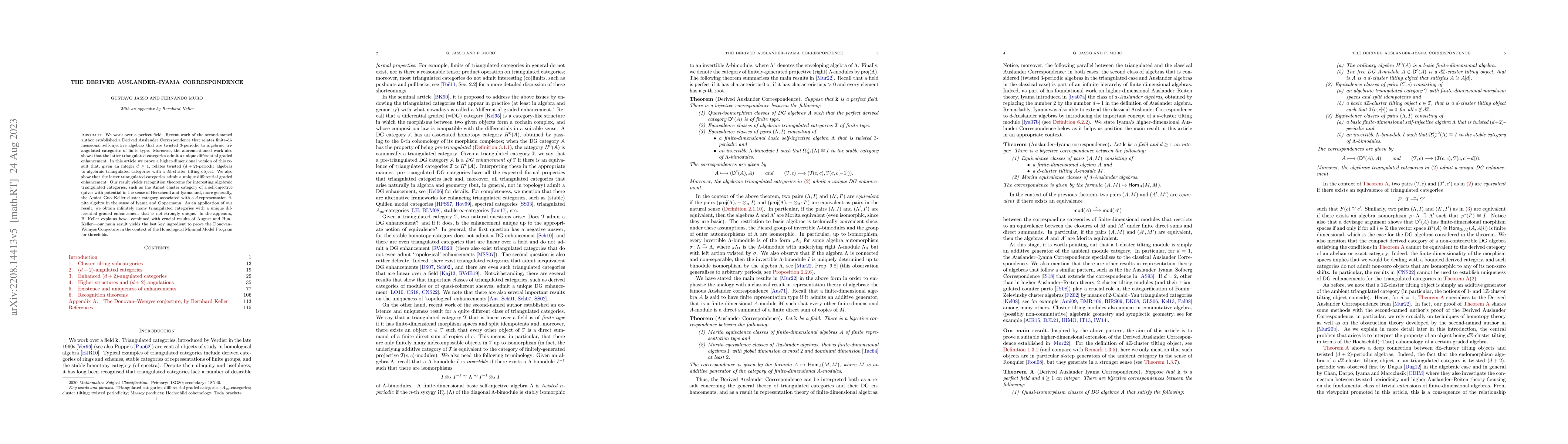 Thumbnail for The Derived Auslander-Iyama Correspondence