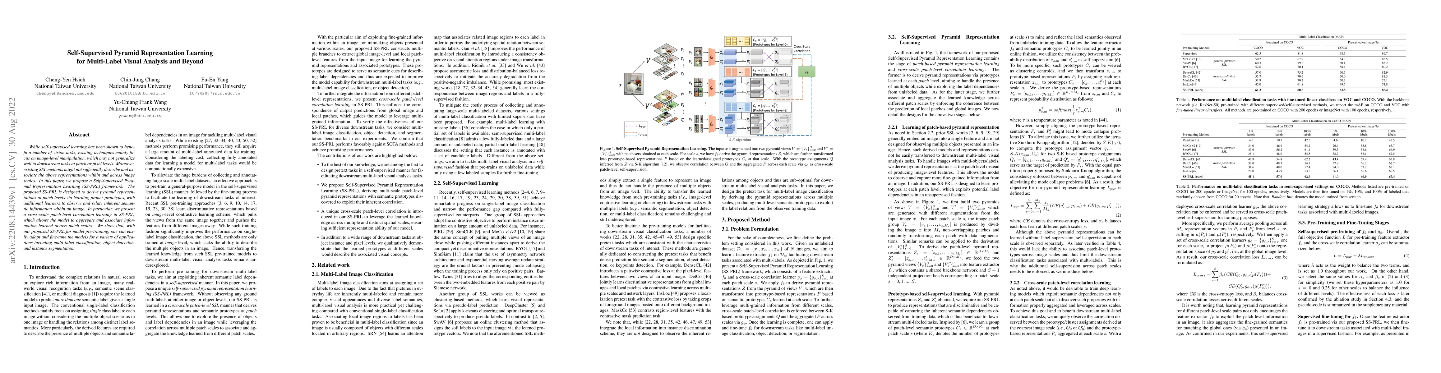 Thumbnail for Self-Supervised Pyramid Representation Learning for Multi-Label Visual
  Analysis and Beyond