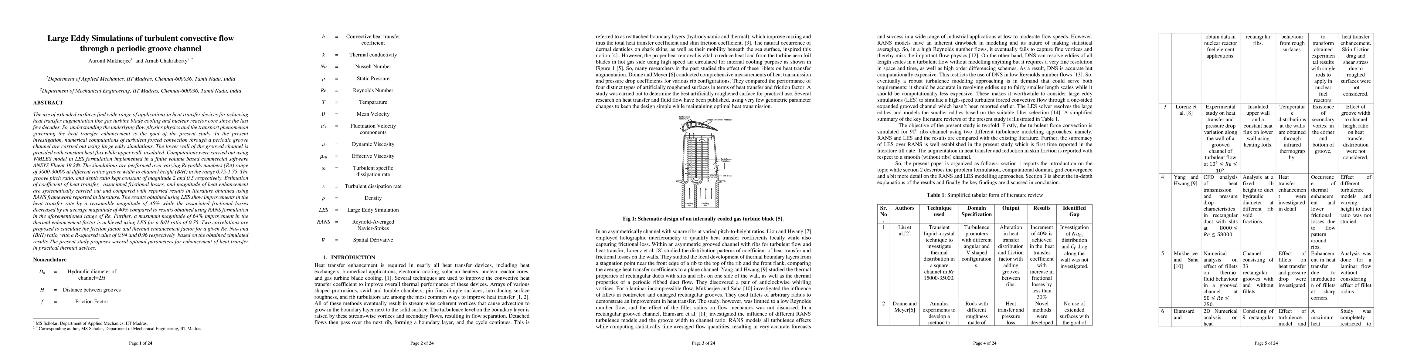 Thumbnail for Large Eddy Simulations of turbulent convective flow through a periodic
  groove channel