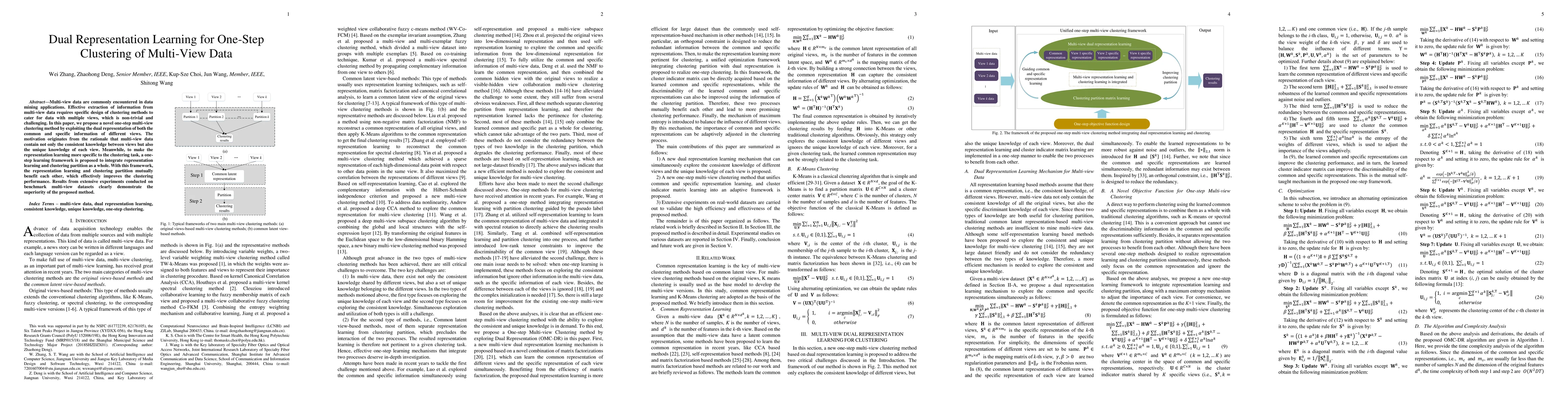 Thumbnail for Dual Representation Learning for One-Step Clustering of Multi-View Data