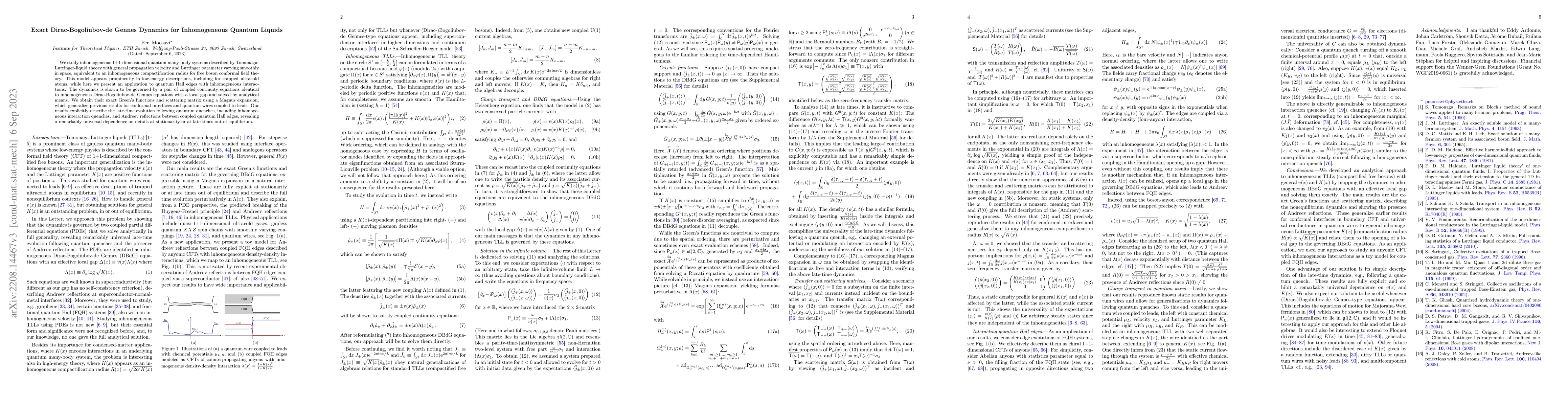 Thumbnail for Exact Dirac-Bogoliubov-de Gennes Dynamics for Inhomogeneous Quantum
  Liquids