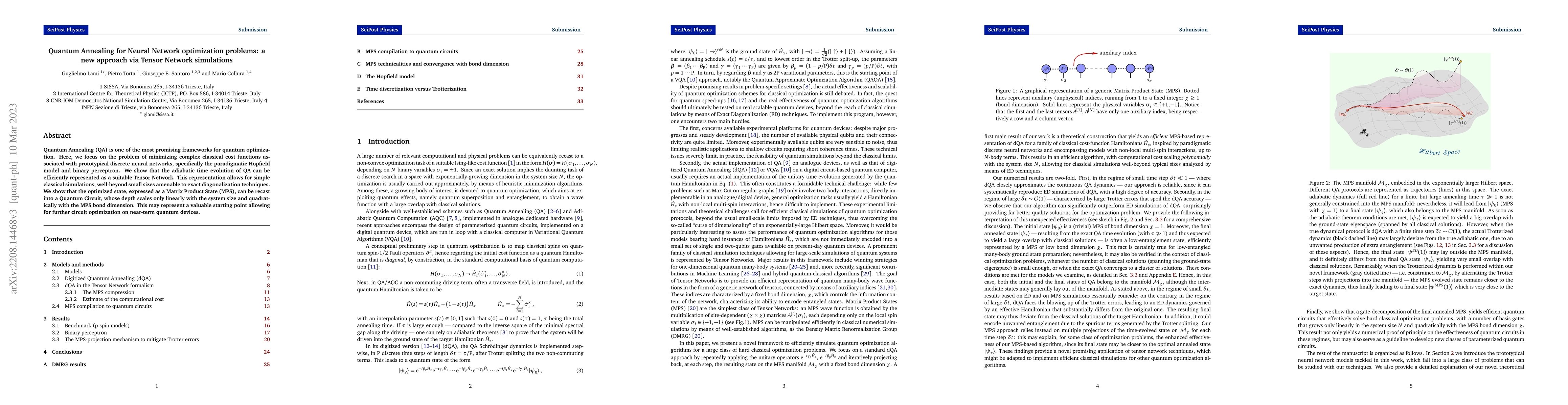 Thumbnail for Quantum Annealing for Neural Network optimization problems: a new
  approach via Tensor Network simulations