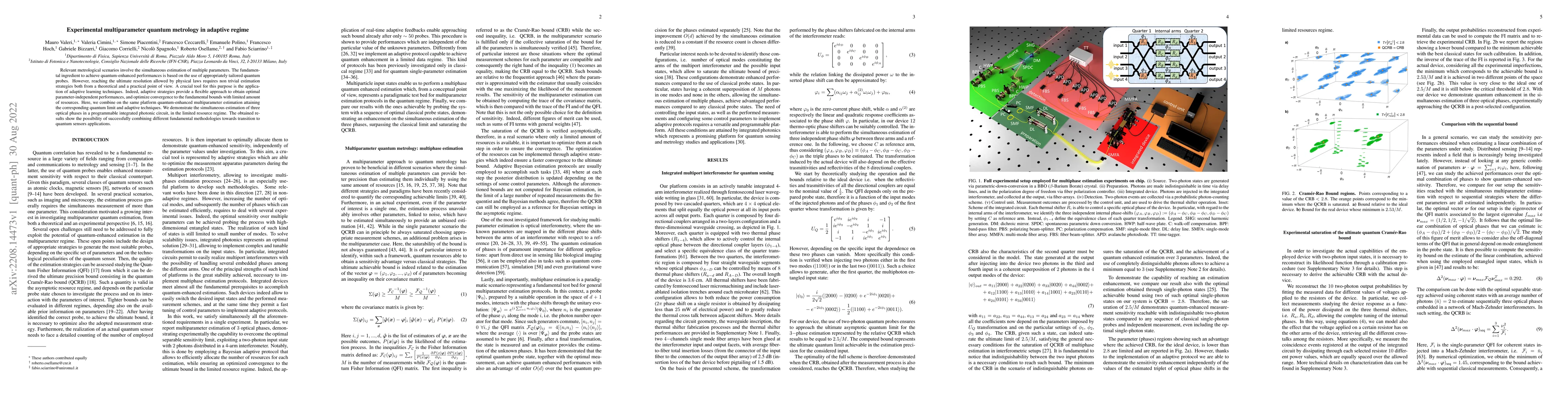 Thumbnail for Experimental multiparameter quantum metrology in adaptive regime