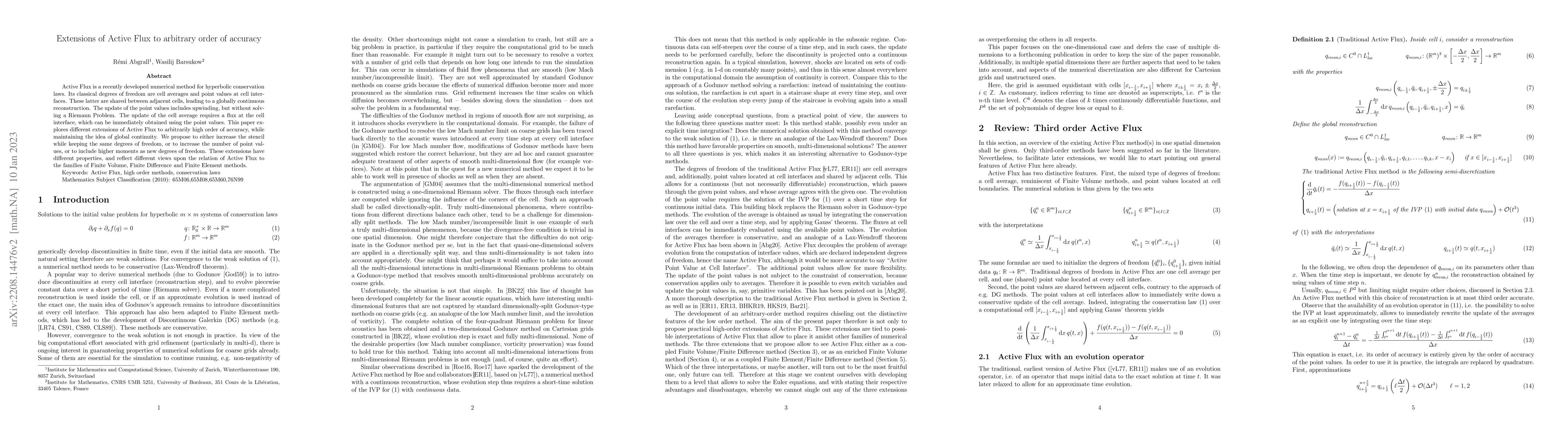 Thumbnail for Extensions of Active Flux to arbitrary order of accuracy