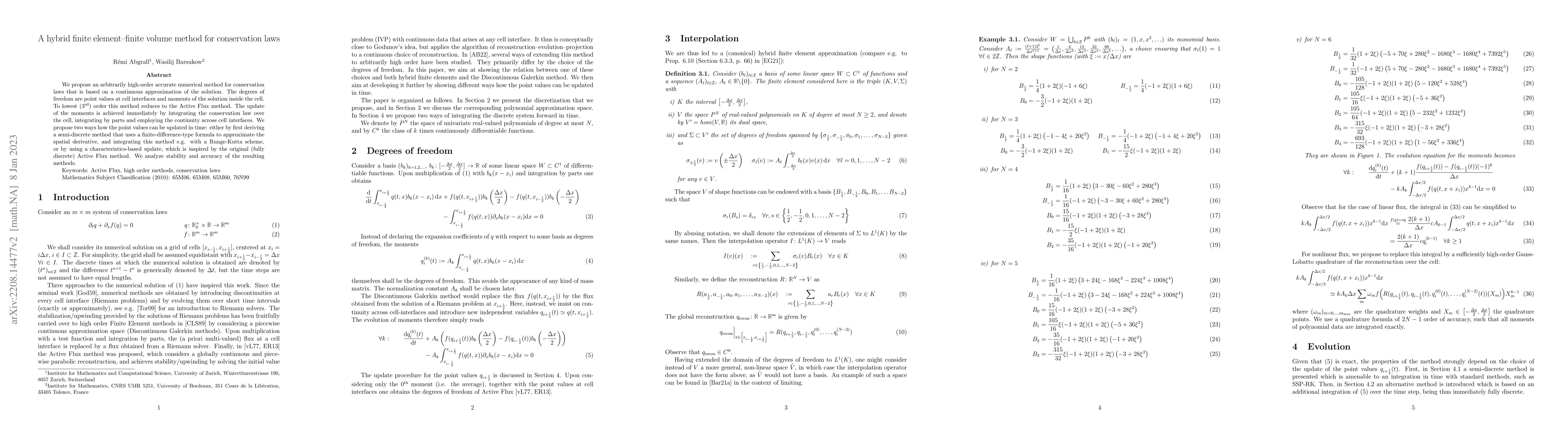 Thumbnail for A hybrid finite element - finite volume method for conservation laws