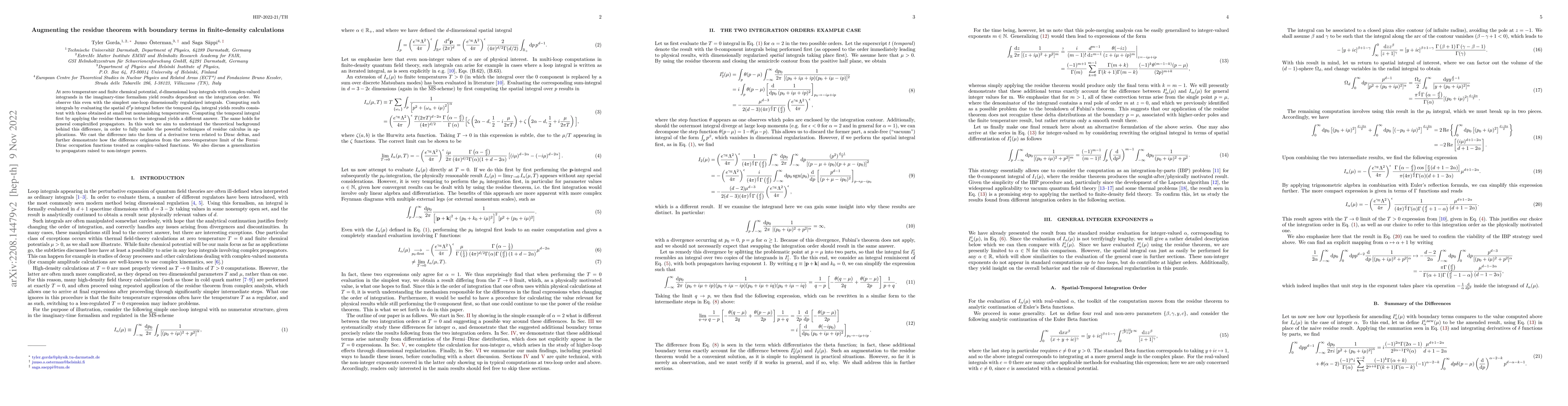 Thumbnail for Augmenting the residue theorem with boundary terms in finite-density
  calculations