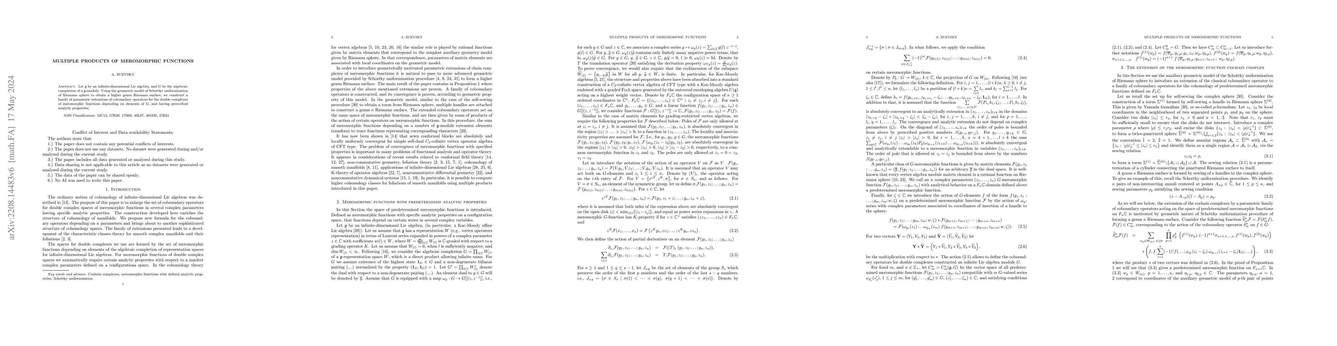 Thumbnail for Multiple products of meromorphic functions