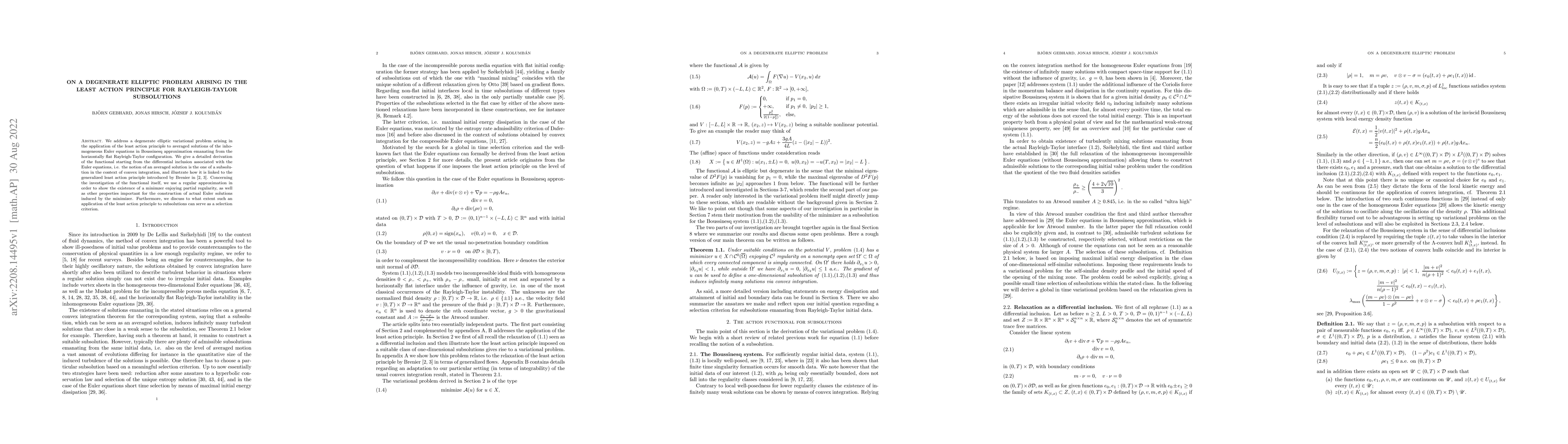 Thumbnail for On a degenerate elliptic problem arising in the least action principle
  for Rayleigh-Taylor subsolutions