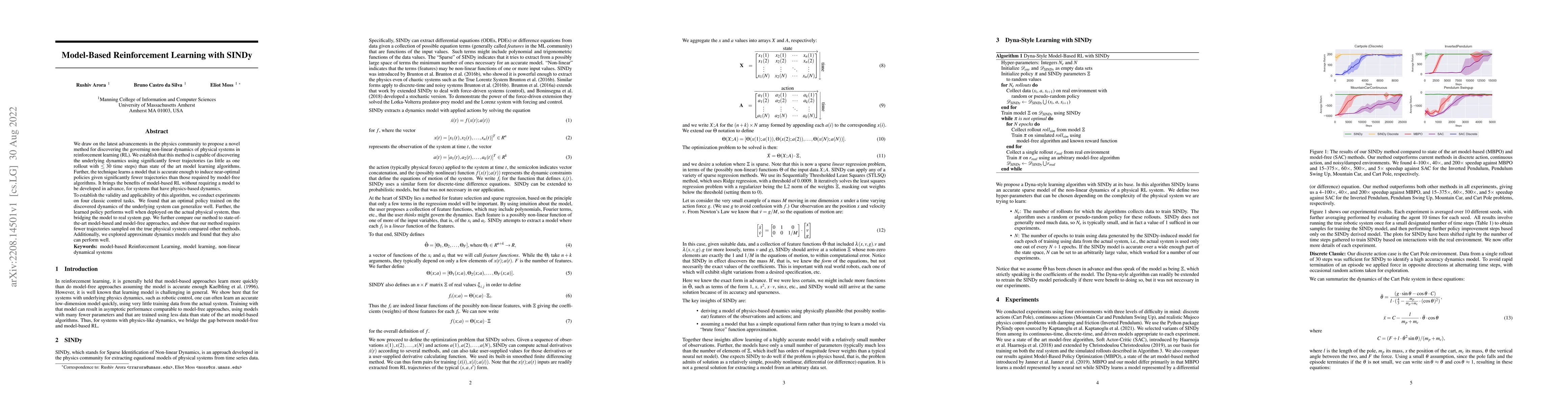 Thumbnail for Model-Based Reinforcement Learning with SINDy
