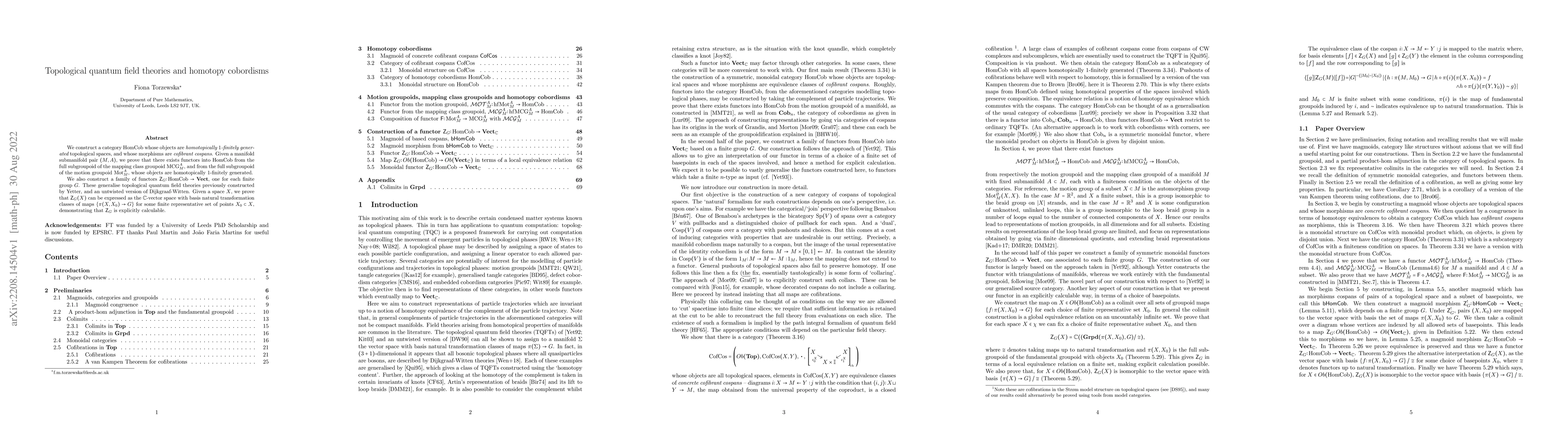 Thumbnail for Topological quantum field theories and homotopy cobordisms