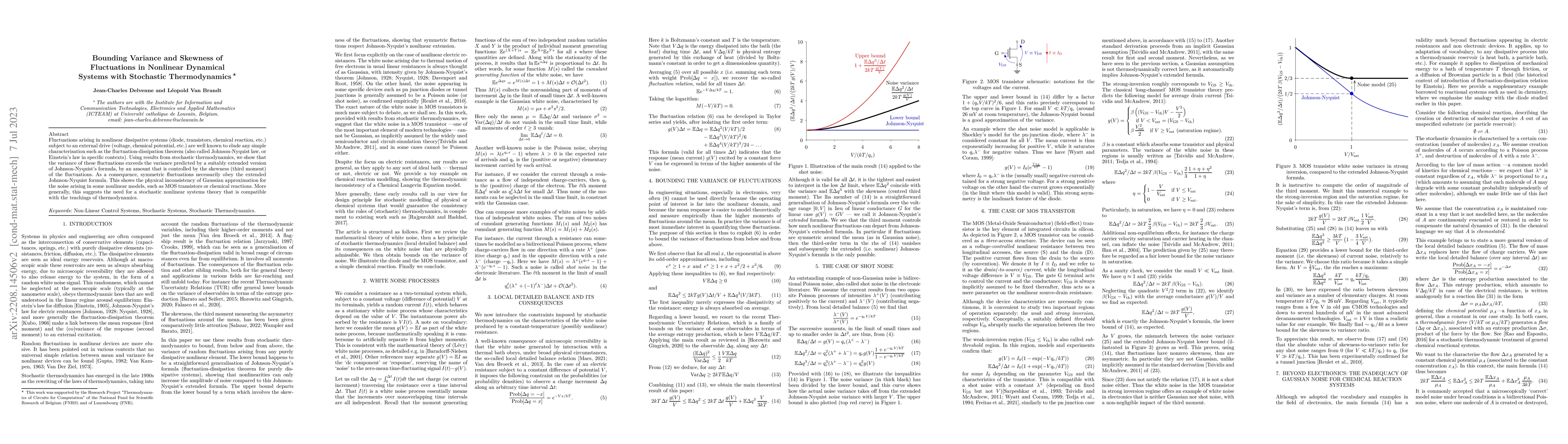 Thumbnail for Bounding Variance and Skewness of Fluctuations in Nonlinear Mesoscopic
  Systems with Stochastic Thermodynamics