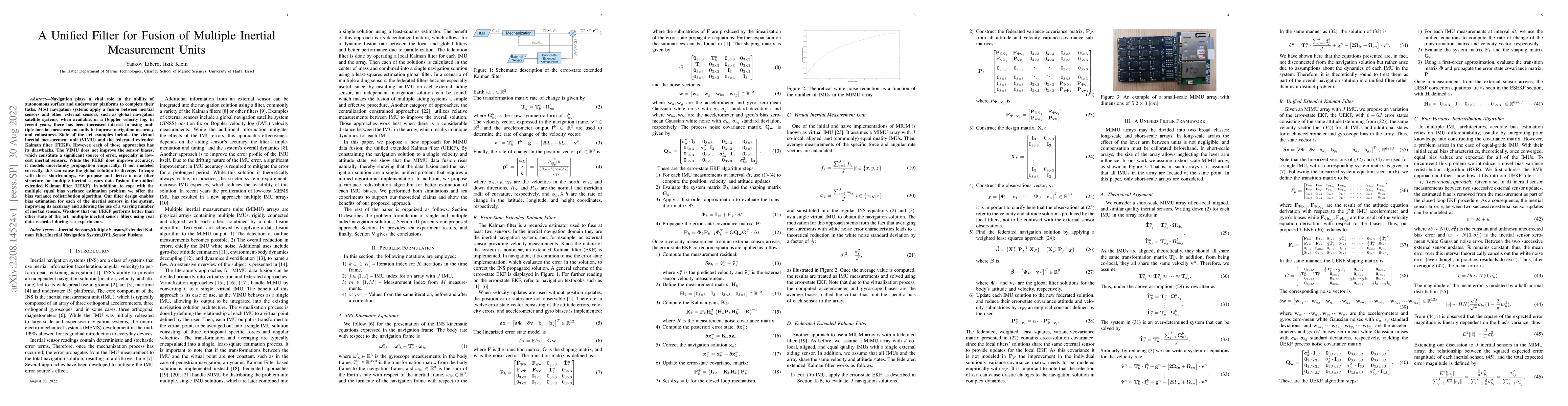 Thumbnail for A Unified Filter for Fusion of Multiple Inertial Measurement Units
