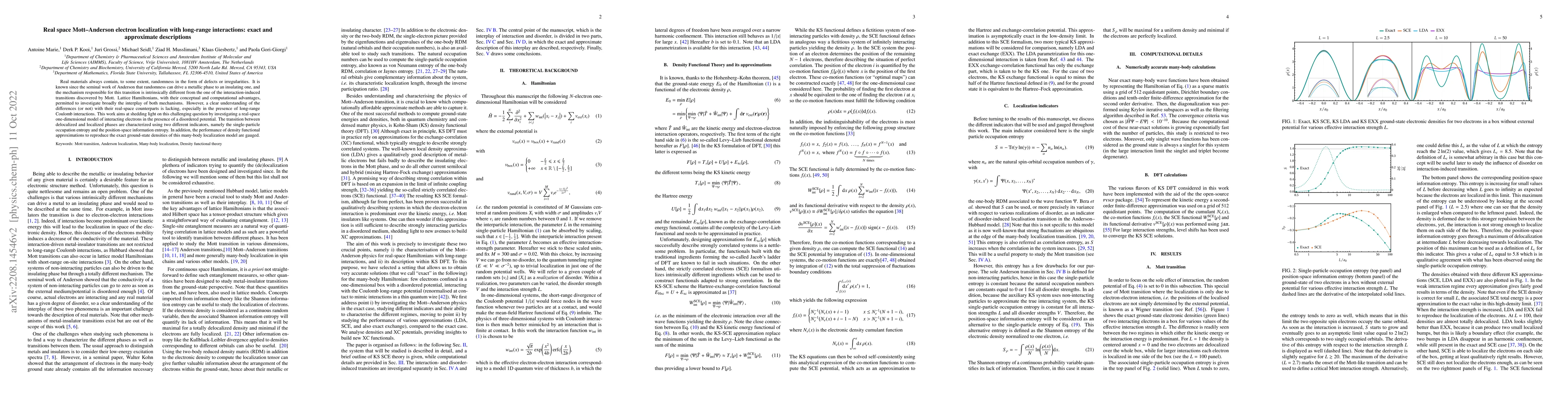 Thumbnail for Real space Mott-Anderson electron localization with long-range
  interactions: exact and approximate descriptions