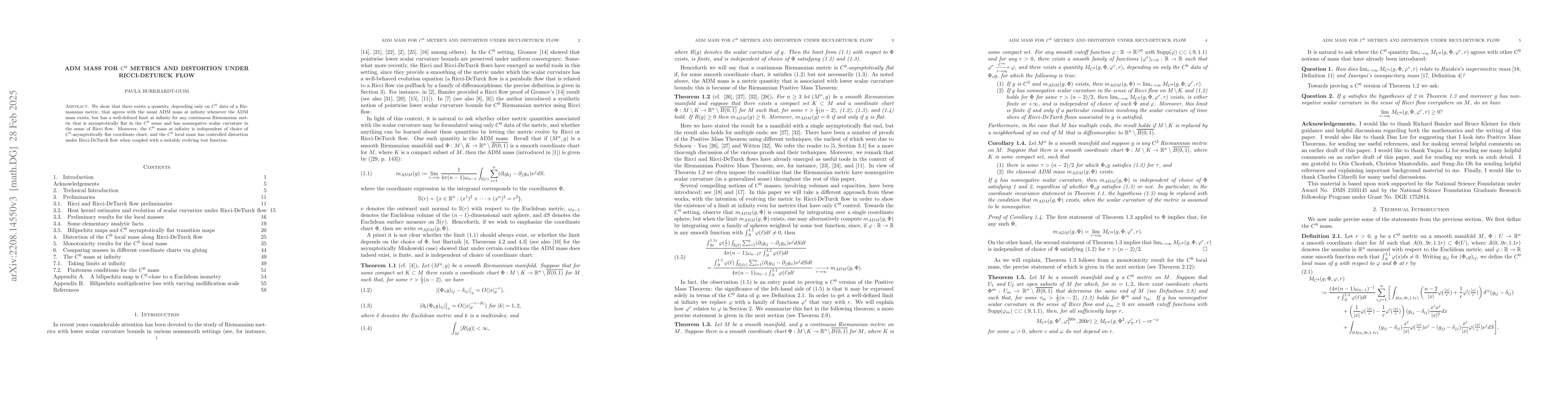 Thumbnail for ADM mass for $C^0$ metrics and distortion under Ricci-DeTurck flow