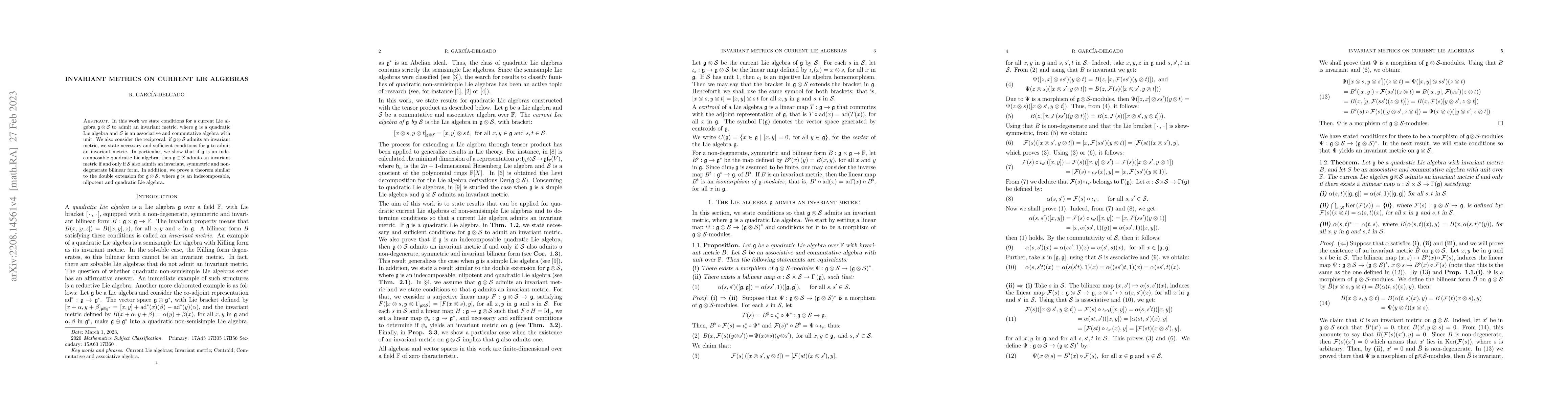 Thumbnail for Invariant metrics on current Lie algebras