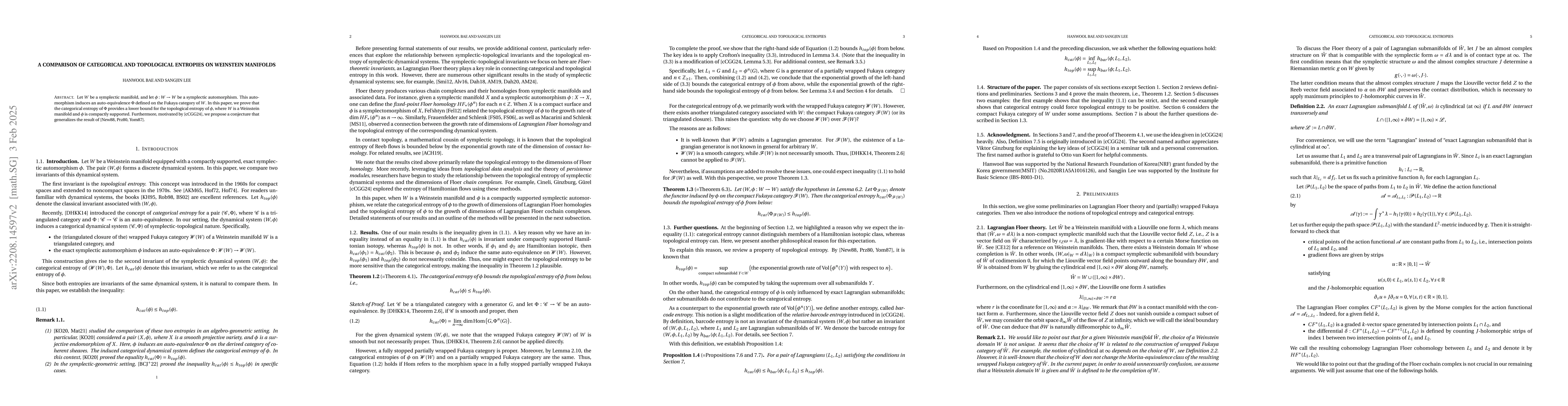 Thumbnail for A comparison of categorical and topological entropies on Weinstein
  manifolds