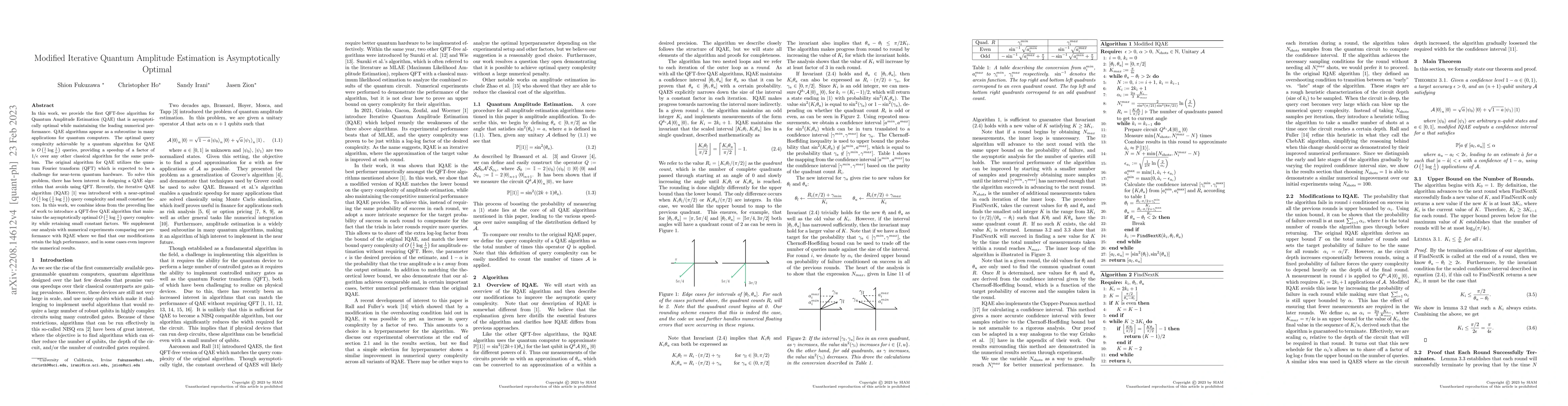 Thumbnail for Modified Iterative Quantum Amplitude Estimation is Asymptotically
  Optimal