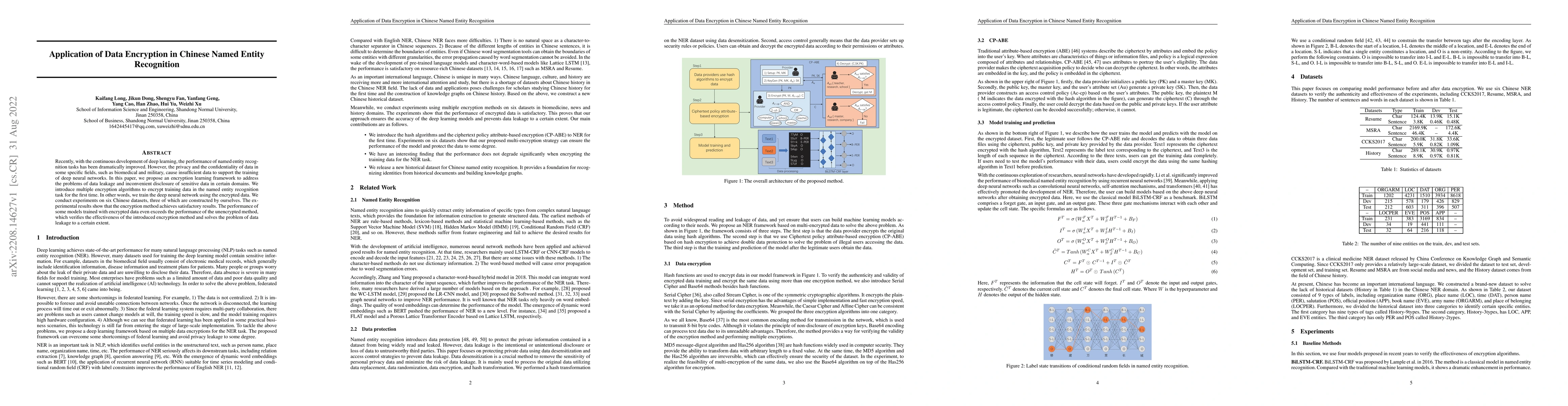 Thumbnail for Application of Data Encryption in Chinese Named Entity Recognition