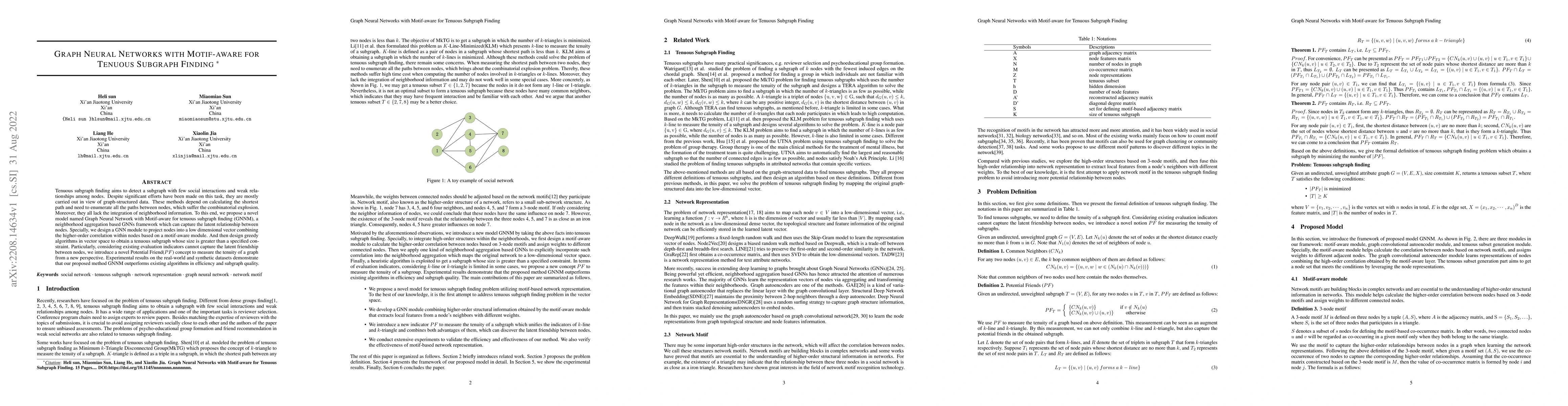 Thumbnail for Graph Neural Networks with Motif-aware for Tenuous Subgraph Finding