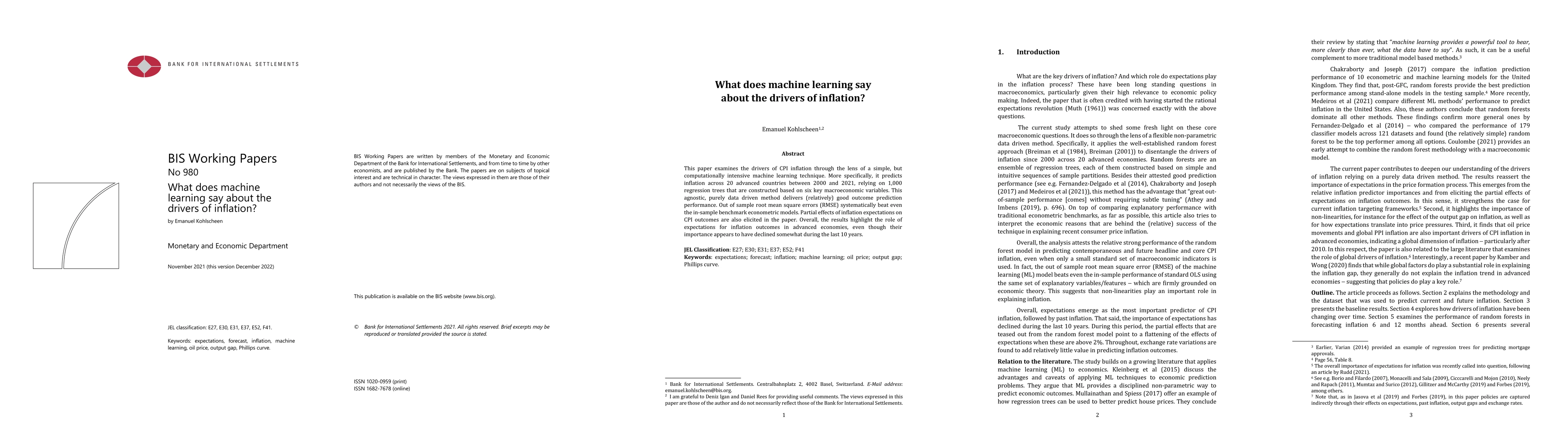 Thumbnail for What does machine learning say about the drivers of inflation?