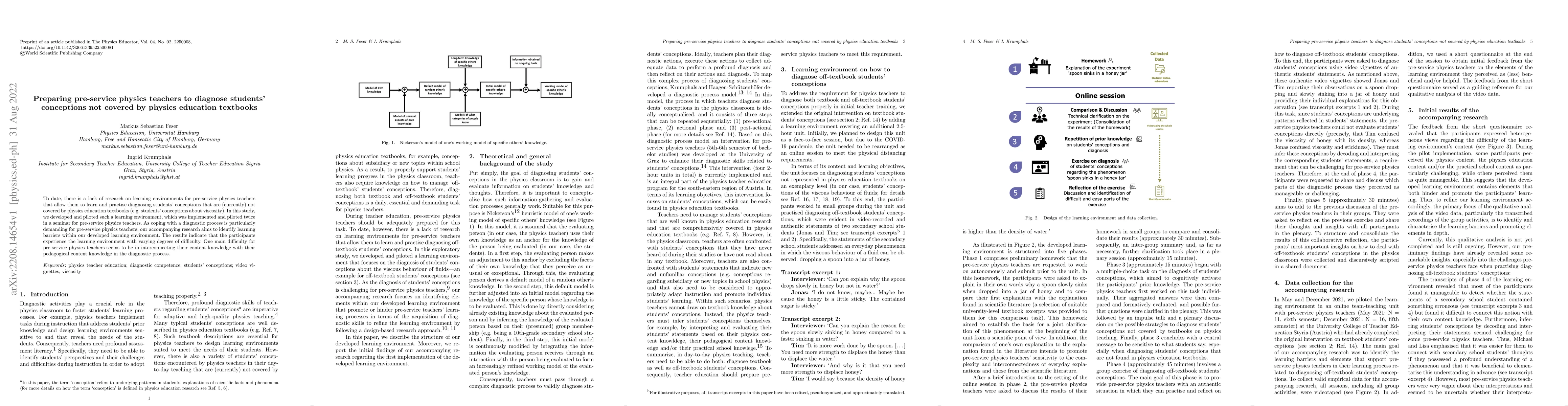 Thumbnail for Preparing Pre-Service Physics Teachers to Diagnose Students' Conceptions
  Not Covered by Physics Education Textbooks