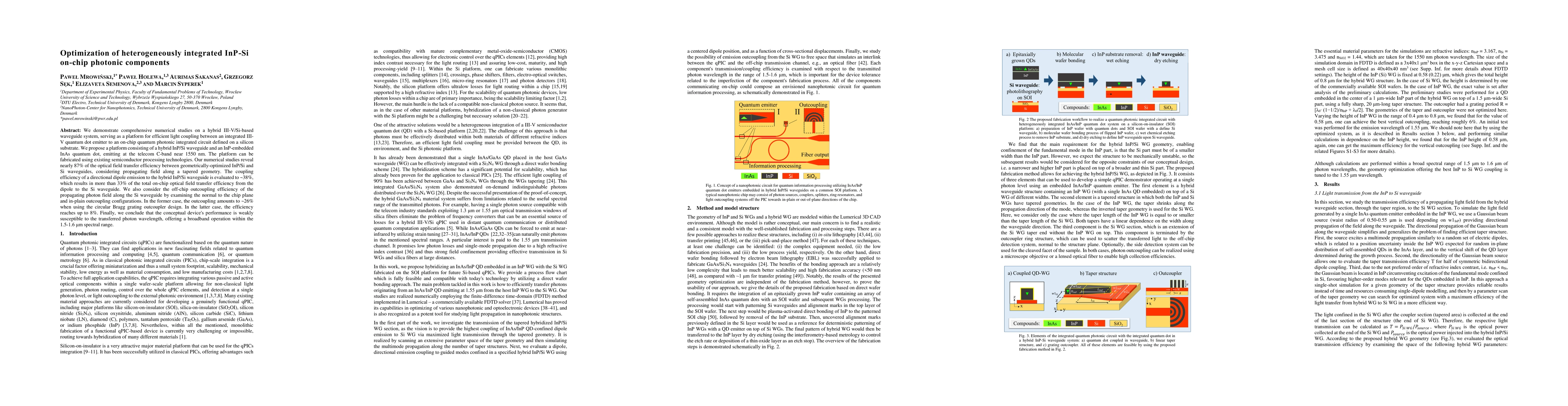Thumbnail for Optimization of heterogeneously integrated InP-Si on-chip photonic
  components