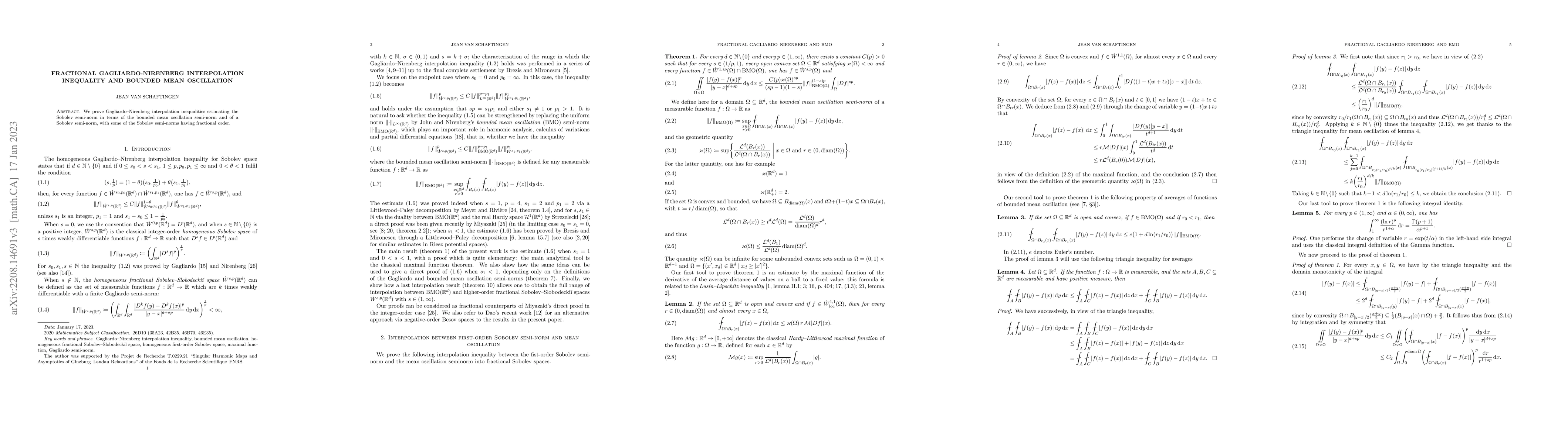 Thumbnail for Fractional Gagliardo-Nirenberg interpolation inequality and bounded mean
  oscillation