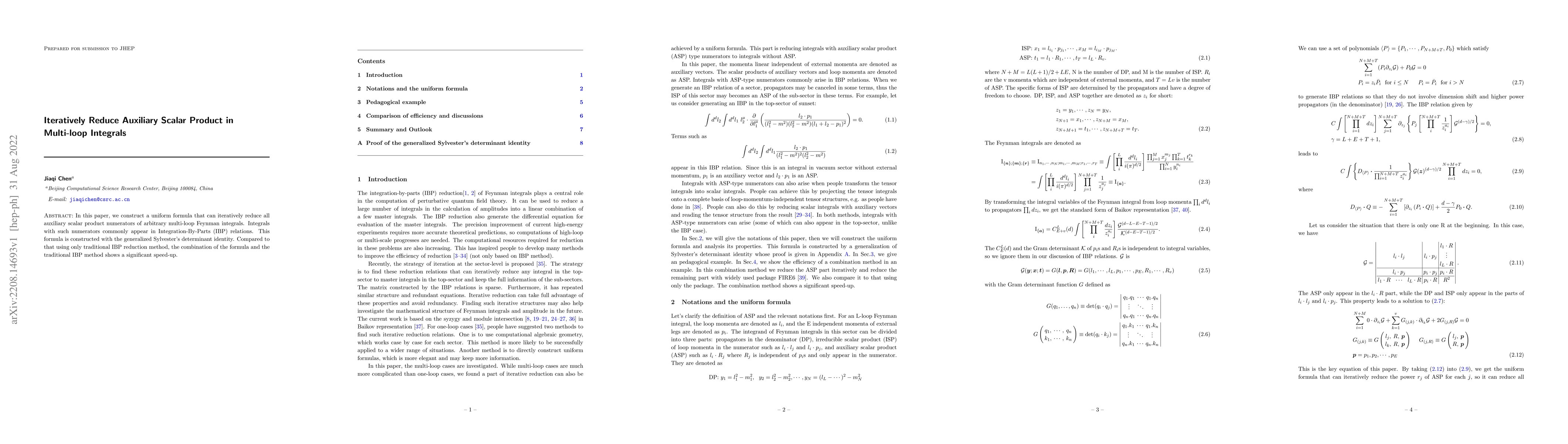 Thumbnail for Iteratively Reduce Auxiliary Scalar Product in Multi-loop Integrals
