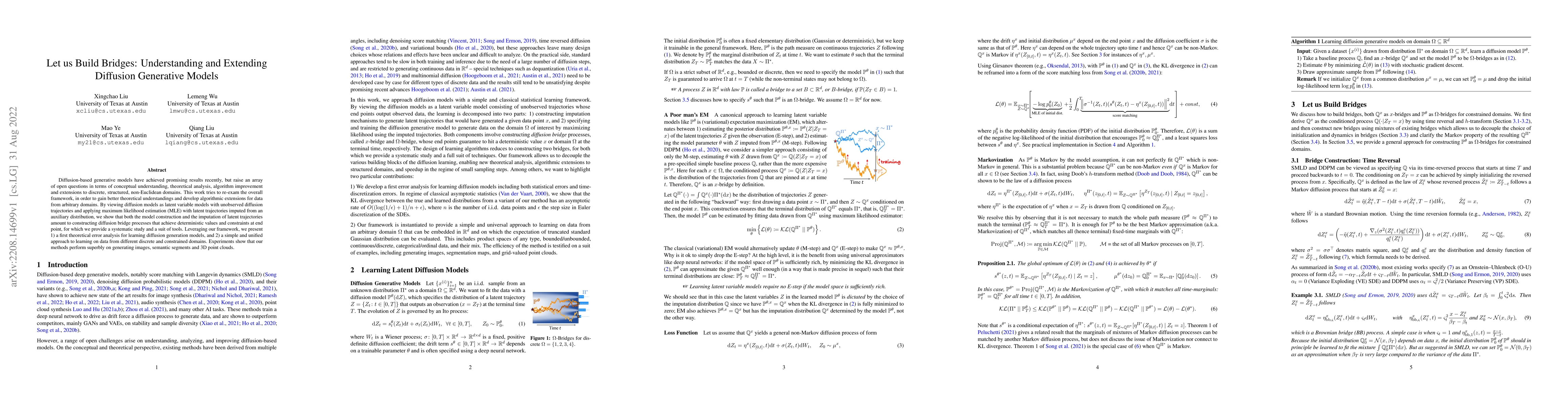 Thumbnail for Let us Build Bridges: Understanding and Extending Diffusion Generative
  Models