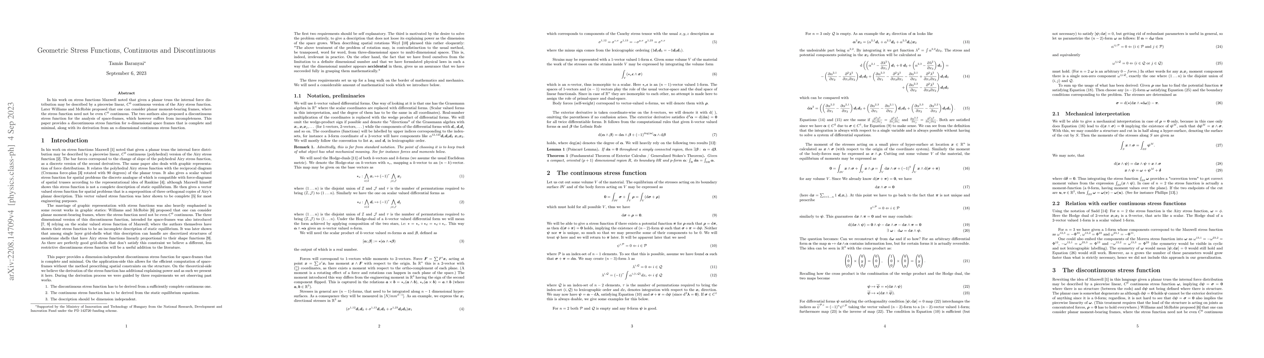 Thumbnail for Geometric Stress Functions, Continuous and Discontinuous