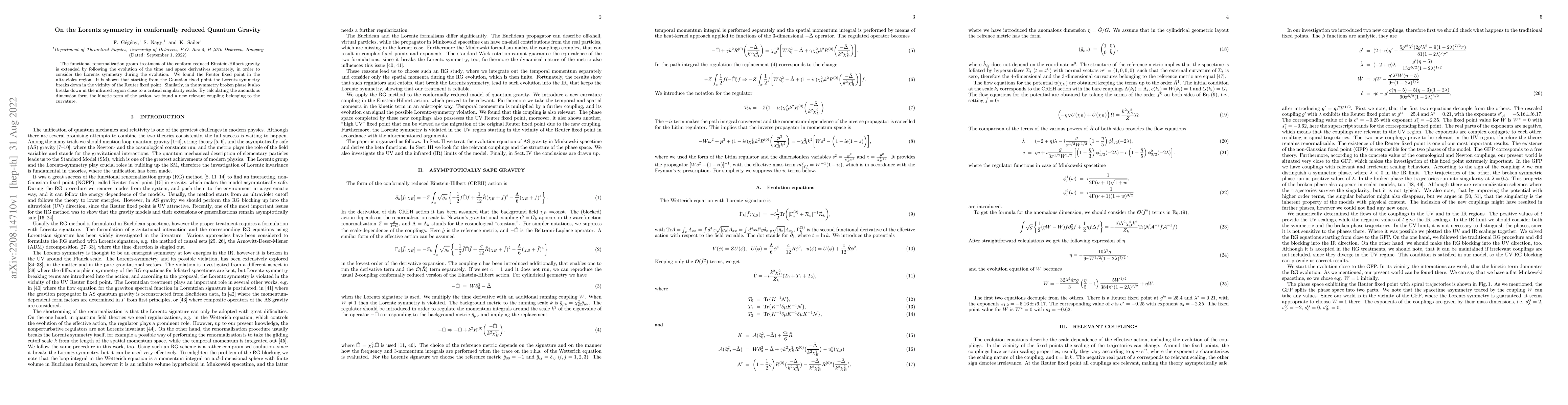 Thumbnail for On the Lorentz symmetry in conformally reduced Quantum Gravity