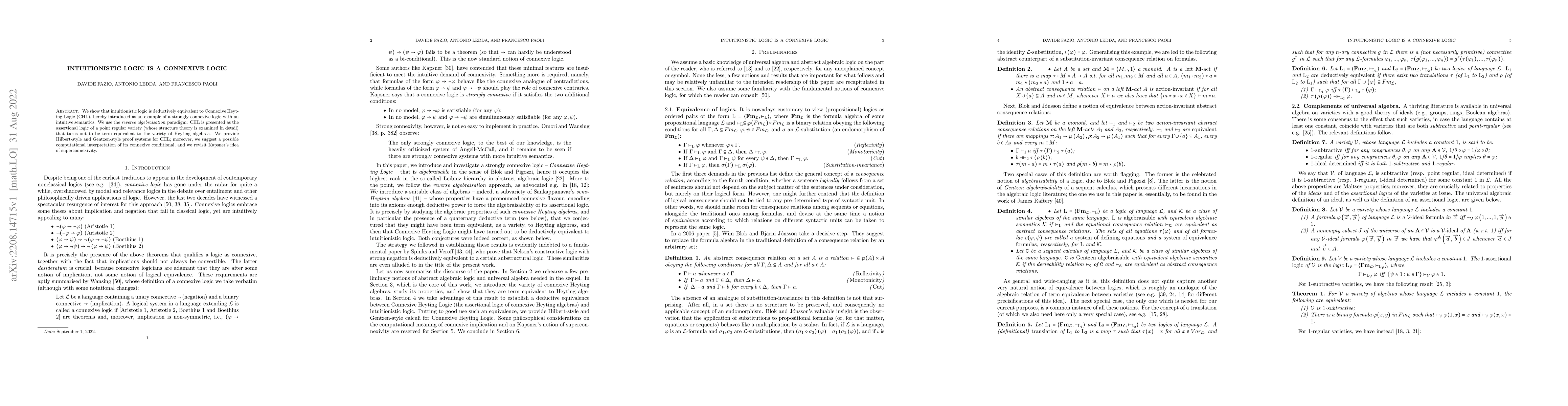 Thumbnail for Intuitionistic Logic is a Connexive Logic