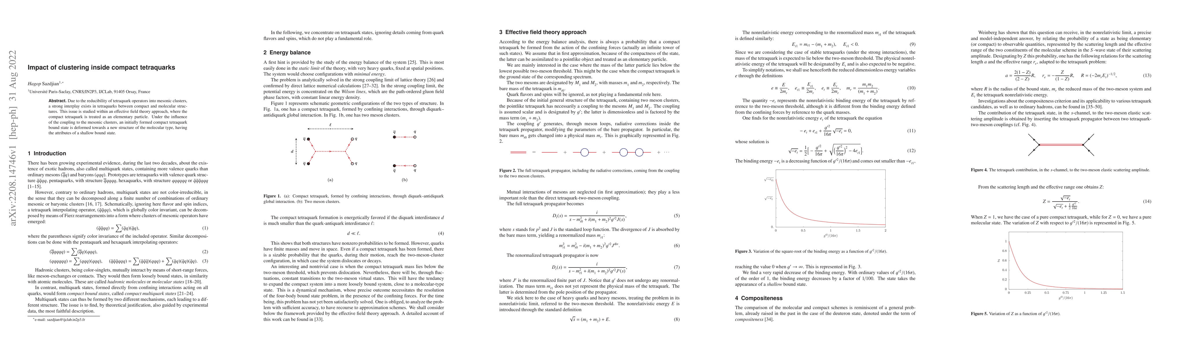 Thumbnail for Impact of clustering inside compact tetraquarks