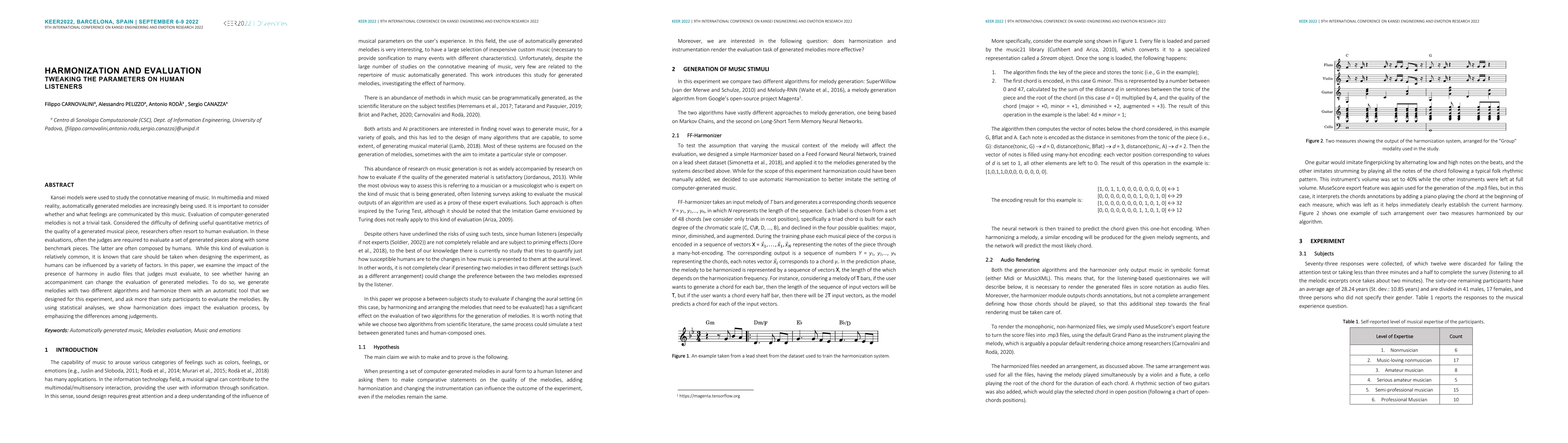Thumbnail for Harmonization and Evaluation; Tweaking the Parameters on Human Listeners