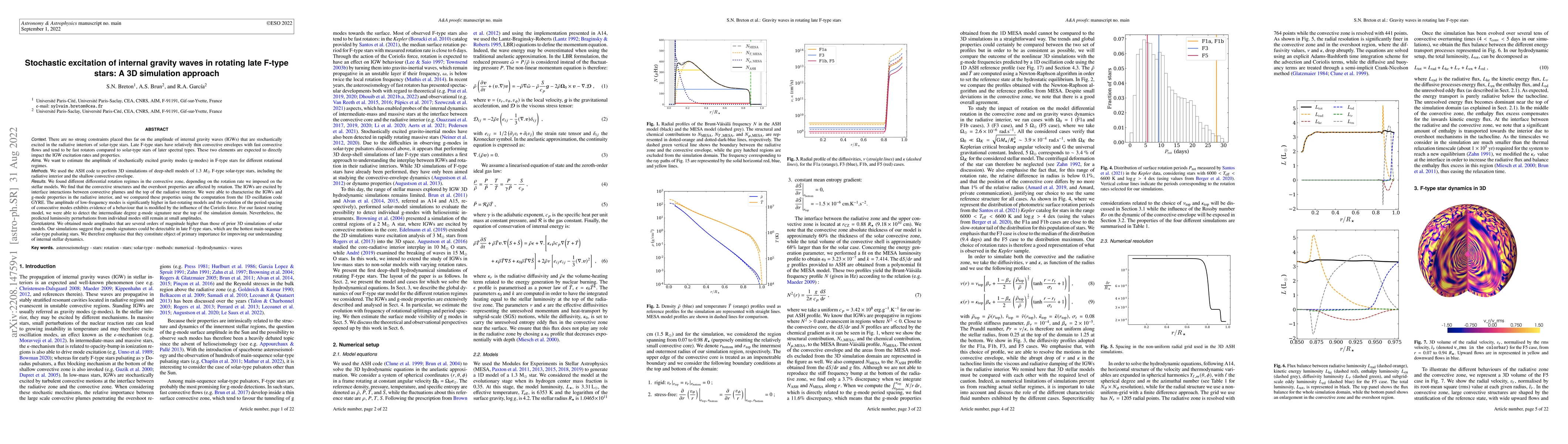 Thumbnail for Stochastic excitation of internal gravity waves in rotating late F-type
  stars: A 3D simulation approach